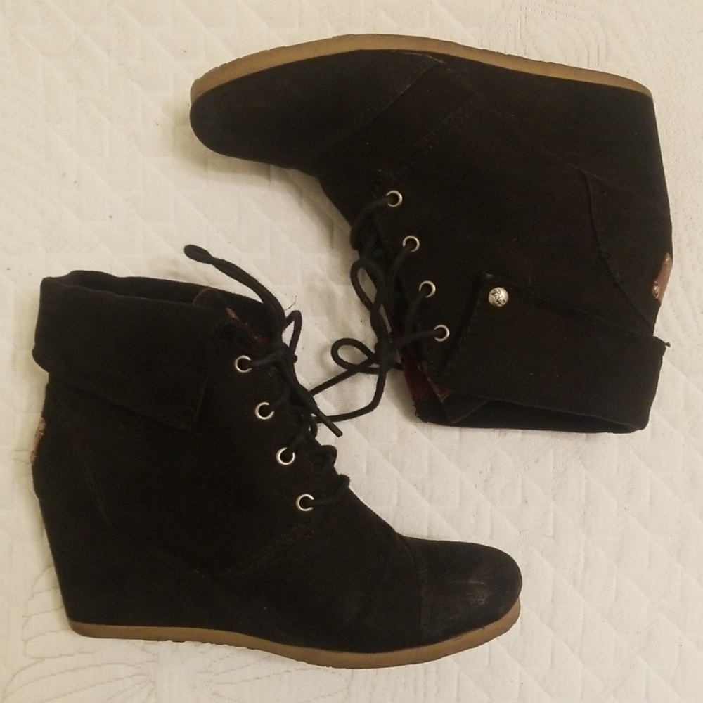 Mad Love Black Suede Lace Up Ankle Boots